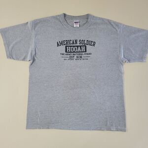 Gildan Activewear Men's Gray Crewneck Army National Guard Graphic T-Shirt